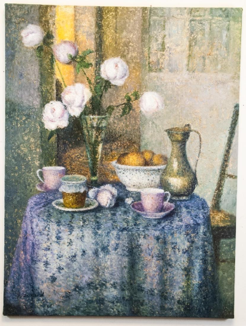 Oil on Canvas, Tea Time Still Life, Signed (1 of 6)