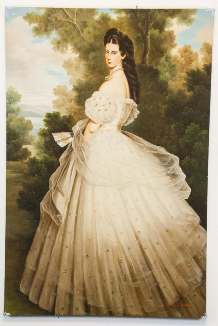 Oil on Canvas, Woman in White, Signed: Oil on Canvas, Woman in White, Signed. Painting signed by artist John Danson. 24 inches x 36 inches