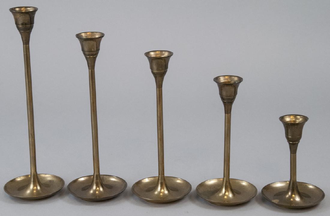 Set Of Vintage Brass Candlestick Holders (1 of 6)