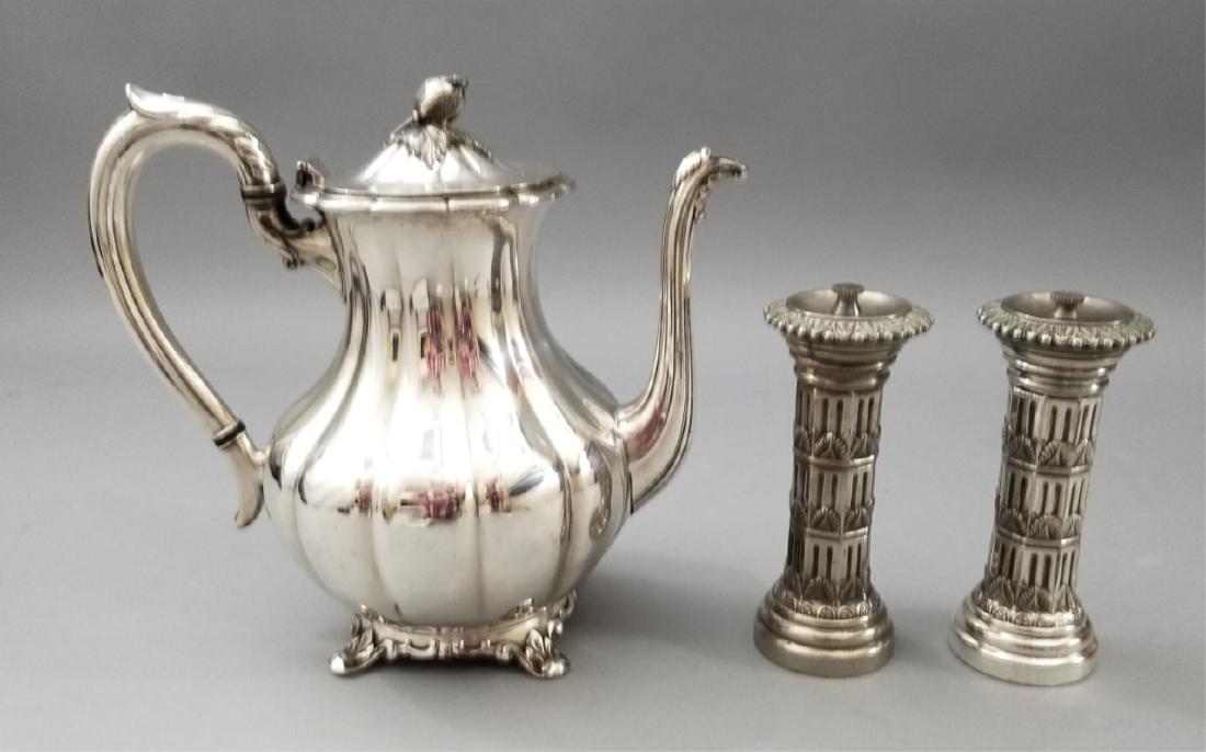 Silver Plate Tea Coffee Pot & Pair Pepper Grinder (1 of 9)