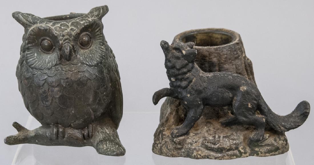 Two Cast Iron Animal Match Holder (1 of 4)