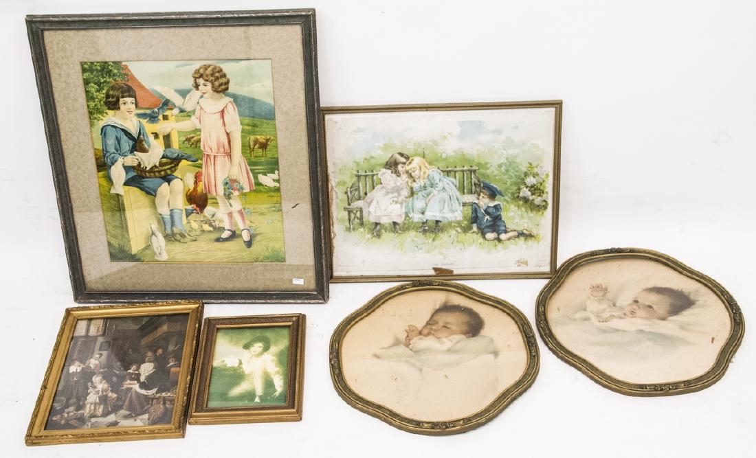 5 Child Themed Framed Vintage Print  Assortment (1 of 6)