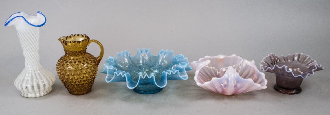 Assorted Lot Of Ruffled & Hobnail Glass Items (1 of 7)