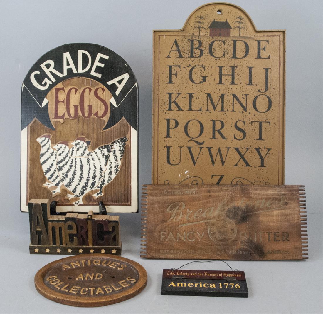 Assorted Lot Of Vintage Americana Decorative Signs (1 of 7)