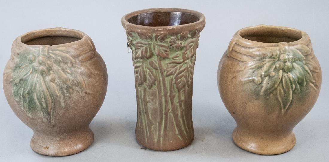 Three  Antique Roseville Style Art Pottery Vases (1 of 5)