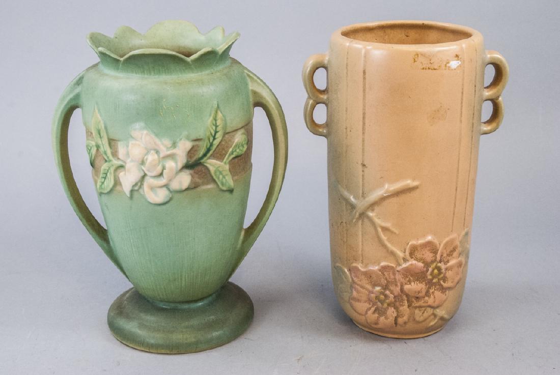 Two Large Art Pottery Vases, Roseville & Weller (1 of 6)
