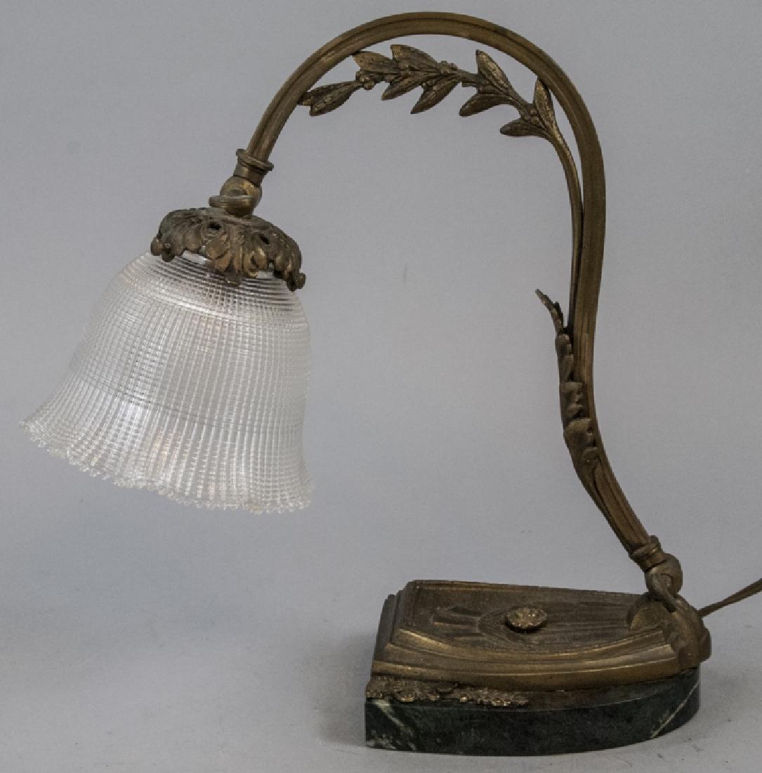 Vintage Art Deco Table Side Lamp W/ Marble Base (1 of 6)