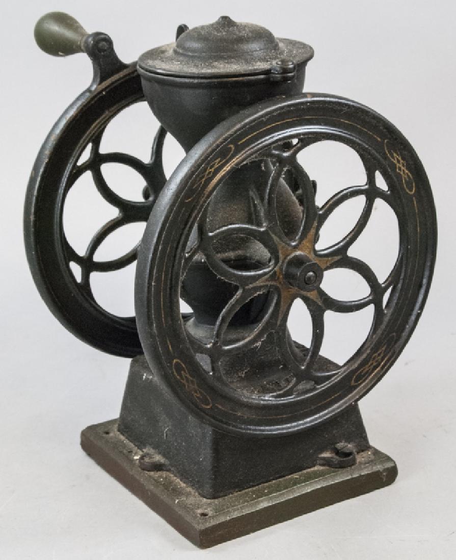 Large Antique MFG Cast Iron Coffee Grinder
