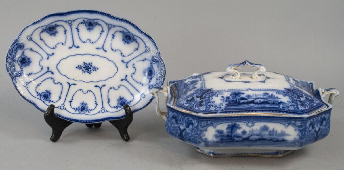Antique English Blue & White Serving Platters (1 of 8)