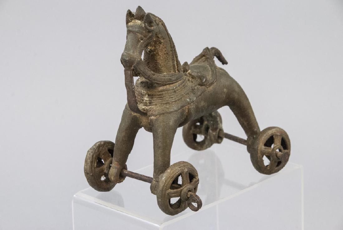 Antique Brass Horse Pull Toy on Working Wheels (1 of 4)