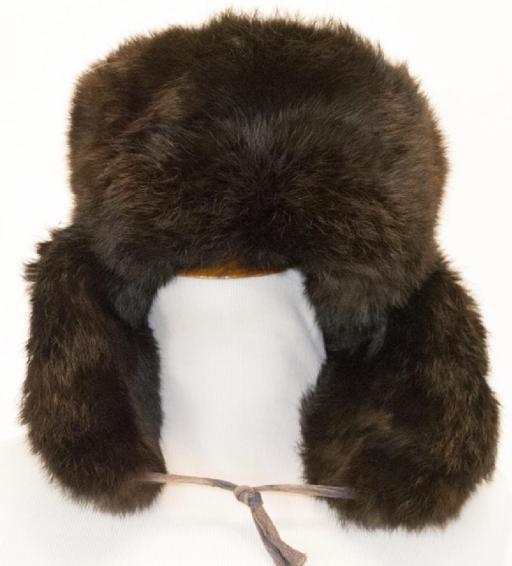 Vintage Dark Brown Mink Hat w Ear Flaps (1 of 7)