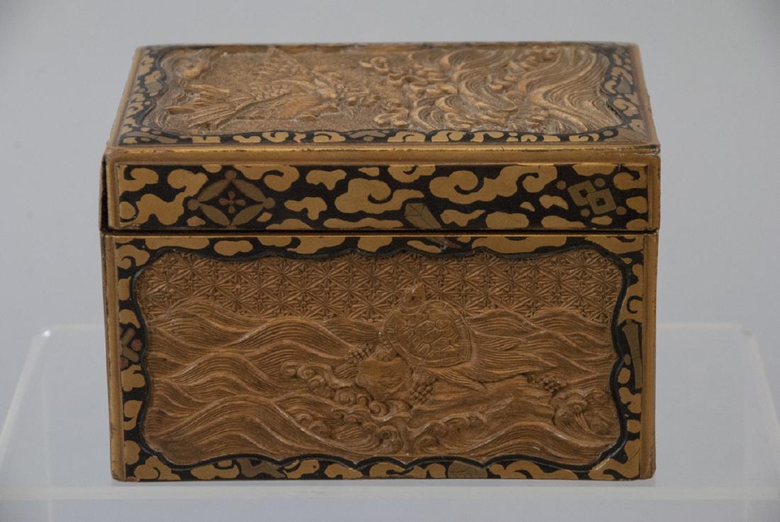 Antique Japanese Sandal Wood & Lacquer Box (1 of 5)