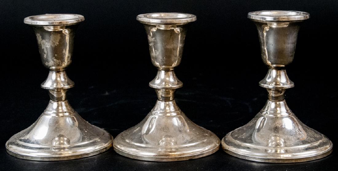 Three Vintage Sterling Silver Candlesticks (1 of 8)