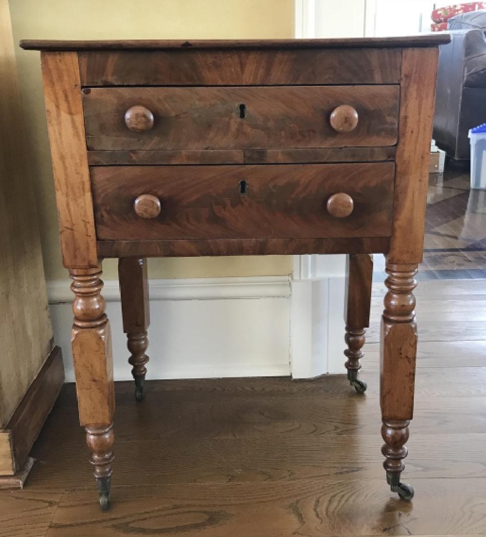 Antique 19th C American Empire End Table w Drawers (1 of 4)
