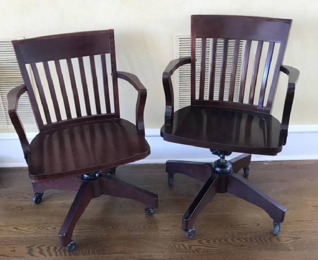 Pair Of Contemporary Captain's Style Desk Chairs