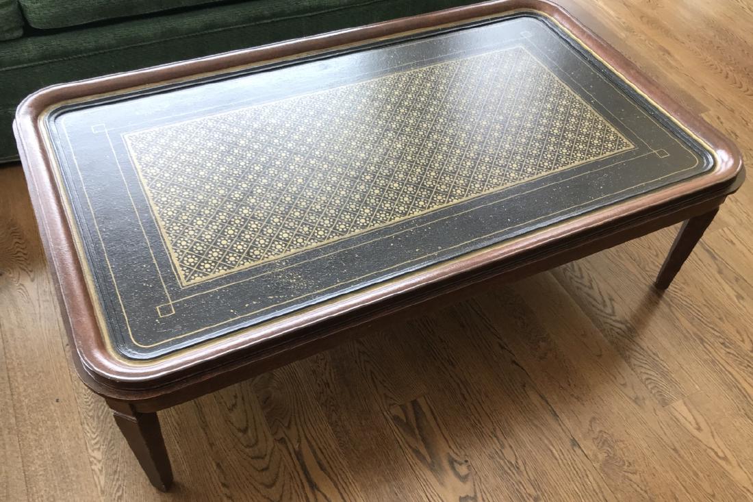 Custom Contemporary Gold Leaf Design Coffee Table (1 of 6)