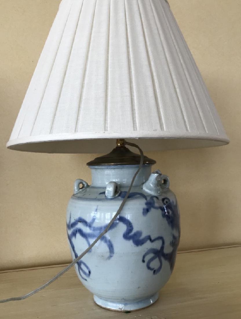 Chinese Blue & White Porcelain Table Lamp (1 of 6)