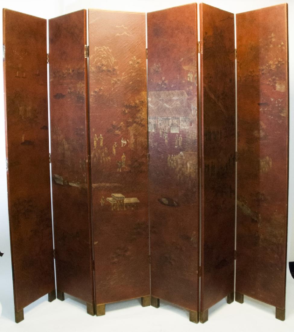 Chinese Red & Gold Large Scale Room Divider Screen (1 of 9)