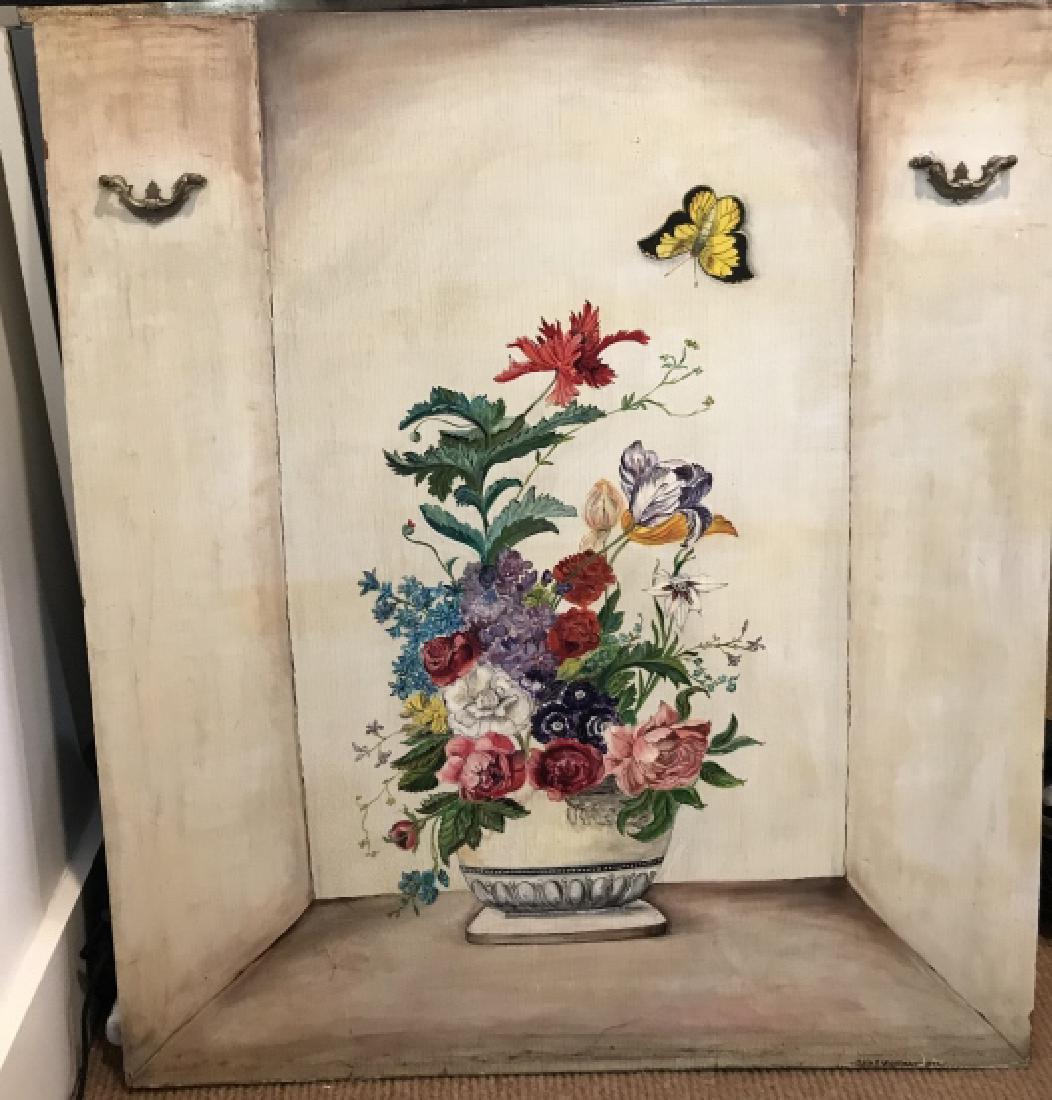 Hand Painted American Folk Art Still Life Panel (1 of 4)