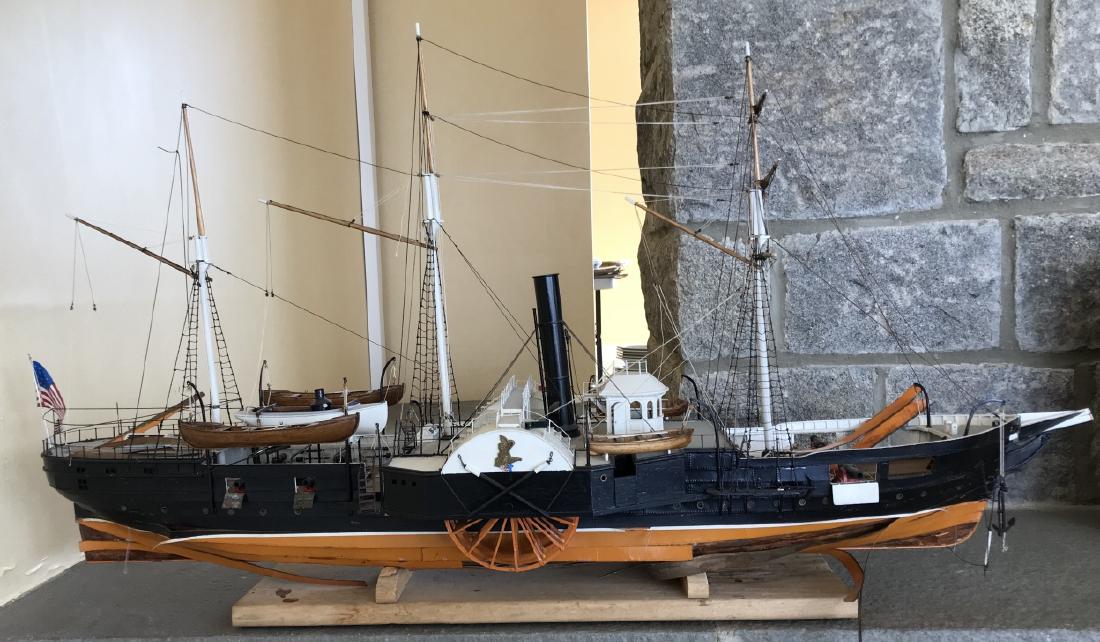 Large Vintage Hand Built River Boat Ship Model (1 of 5)