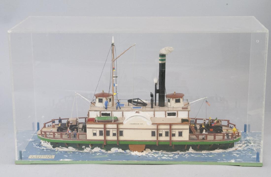 American Folk Art Model Ship in Display Case (1 of 6)