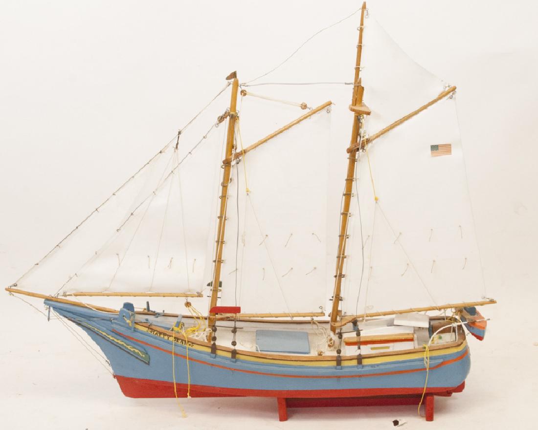 American Folk Art Model Ship on Display Stand (1 of 8)