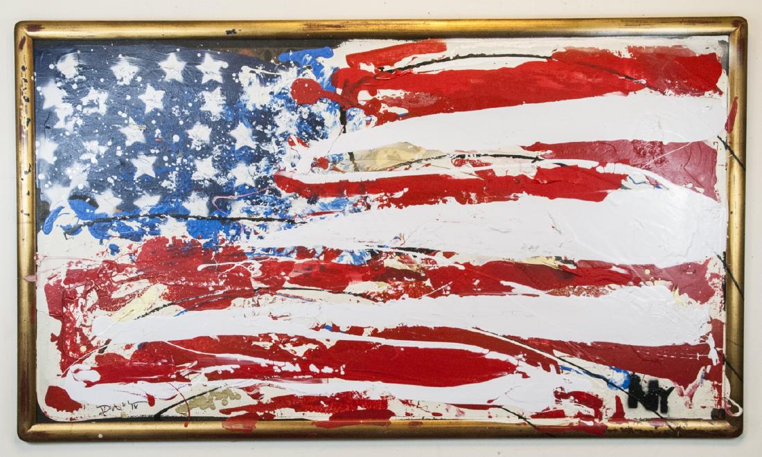 David McClain Contemporary Folk Art Flag Painting (1 of 6)