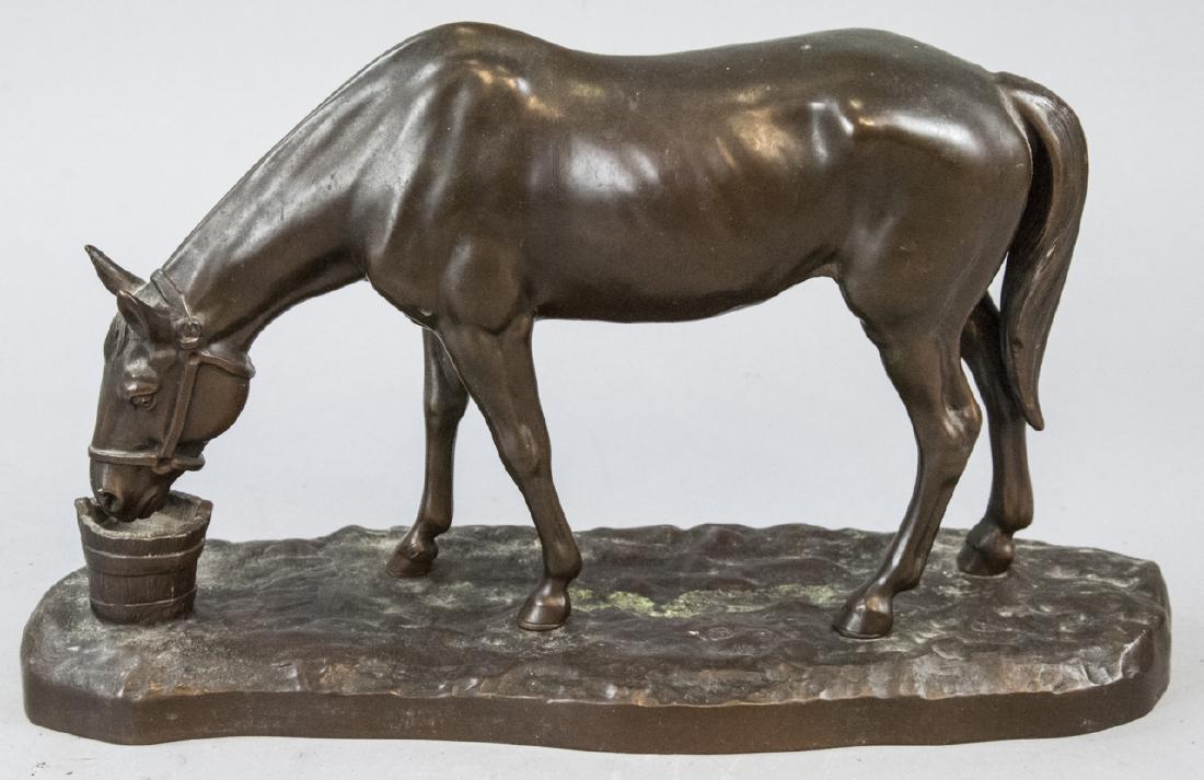 Bronze Clad Equestrian Table Statue Horse Drinking (1 of 7)