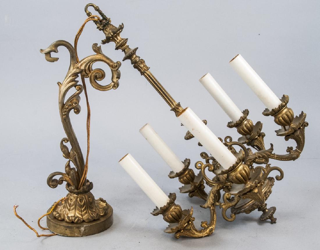 Antique Gilt Bronze Ormolu Five Arm Chandelier (1 of 6)