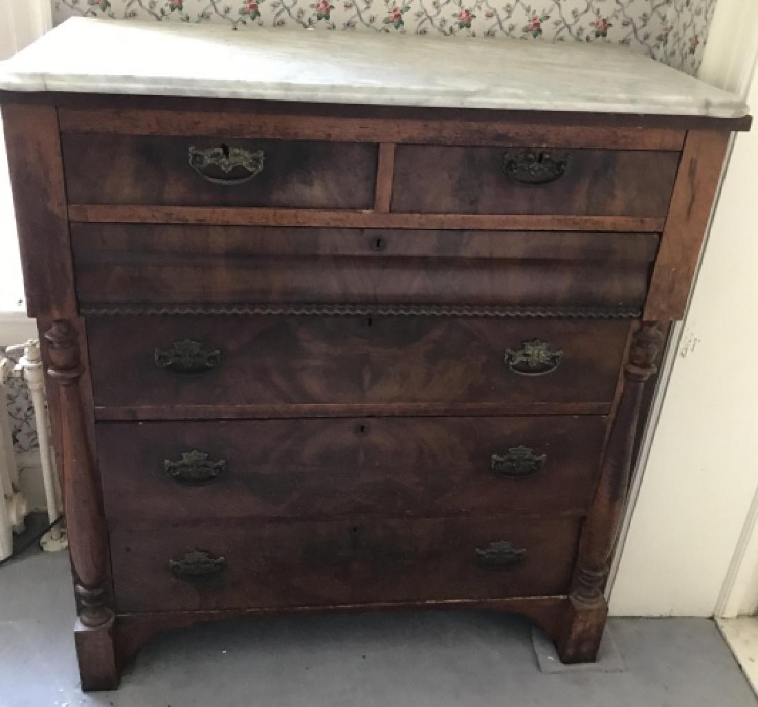 Antique 19th C American Empire Chest of Drawers (1 of 4)