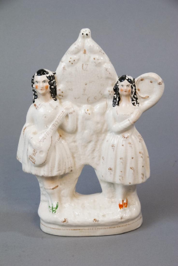 Antique 19th C English Staffordshire Clock Statue (1 of 6)