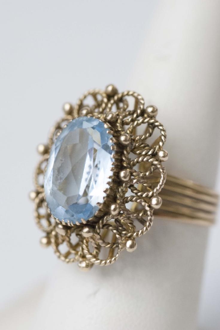 Retro Estate Yellow Gold Large Scale Cocktail Ring (1 of 4)