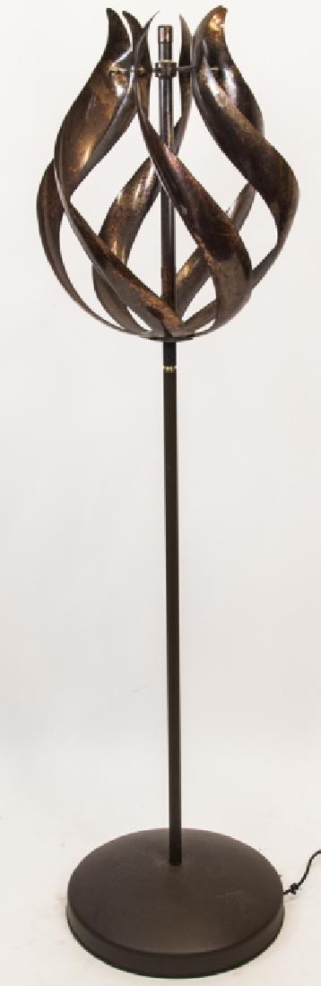 Distressed Copper Decorative Standing Fan (1 of 5)