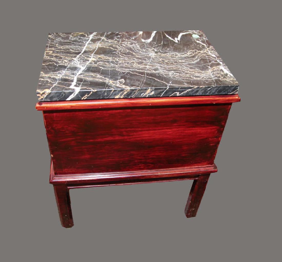 English Campaign Style Chest on Stand Marble Top (1 of 3)