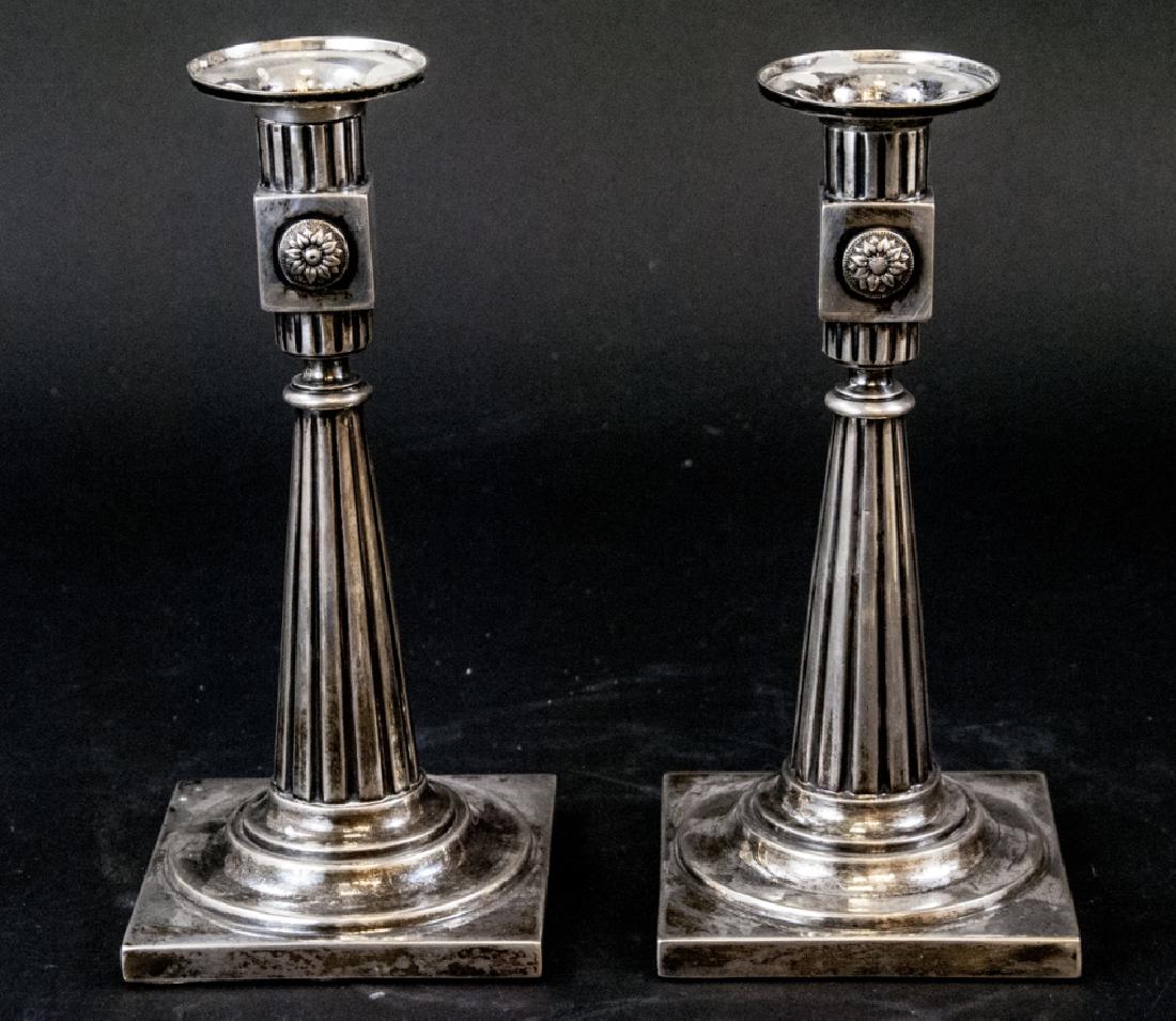 Antique 19th C Silver Neo Classical Candlesticks (1 of 6)