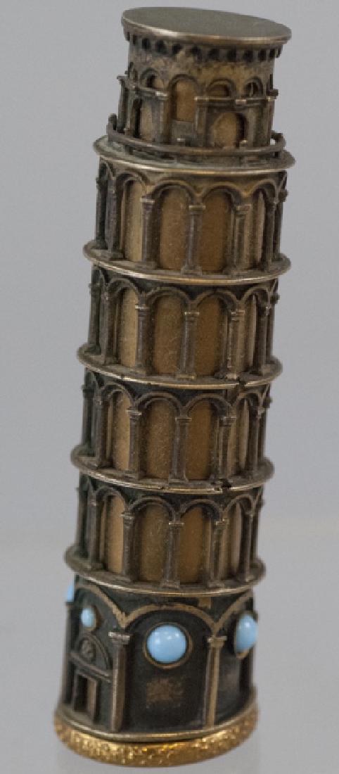Vintage Leaning Tower of Pisa Silver & Gold Case (1 of 7)