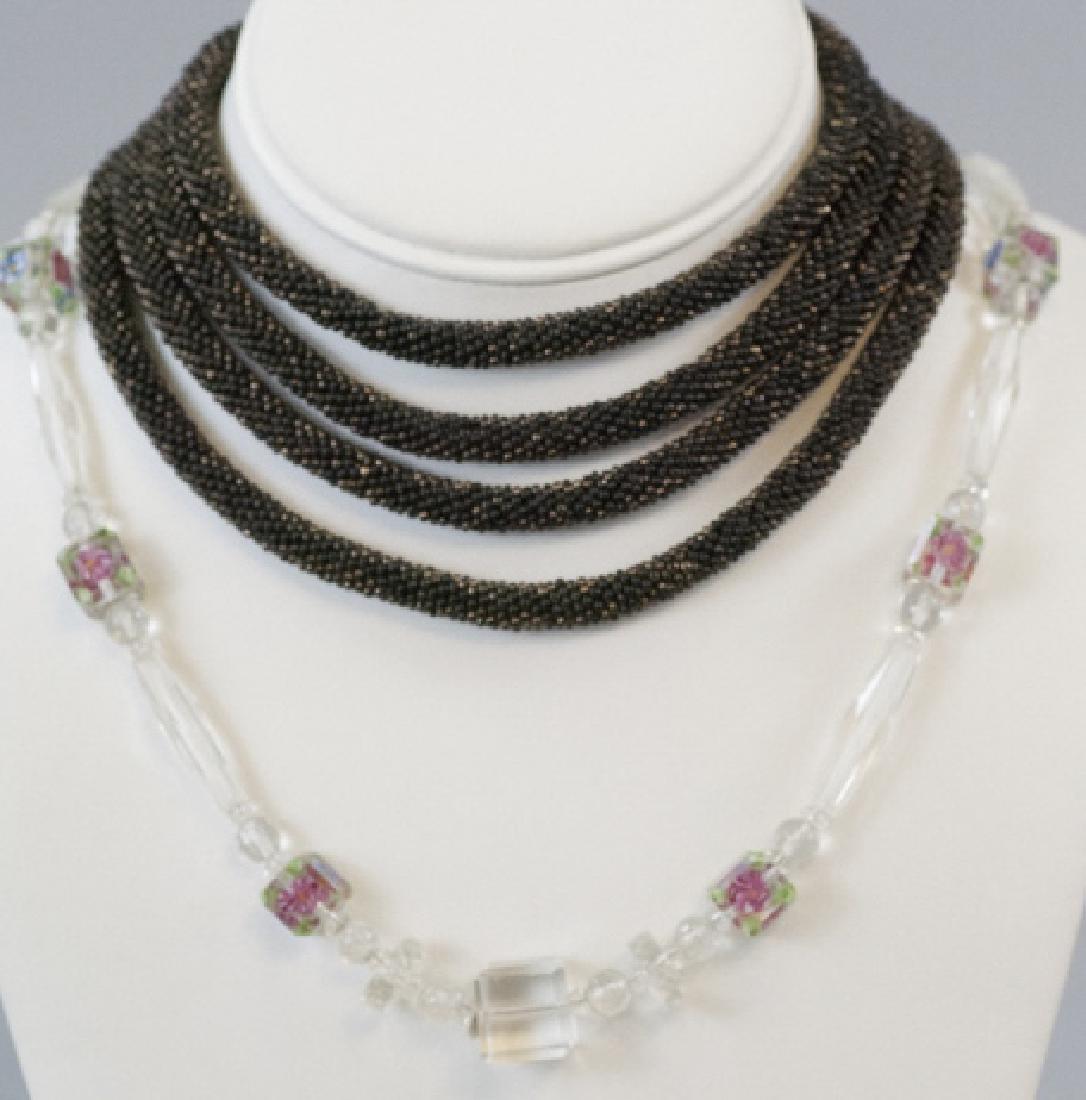 2 Estate Necklace Strands Rock Crystal & Art Glass (1 of 4)