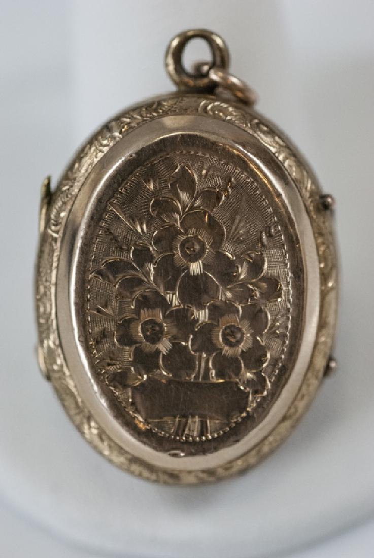 Antique 19th C Cased Yellow Gold Locket Pendant (1 of 5)