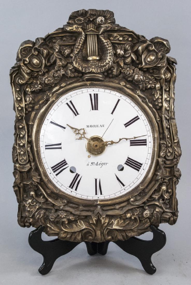 Antique 19th C French Enamel Morbier Wall Clock (1 of 6)