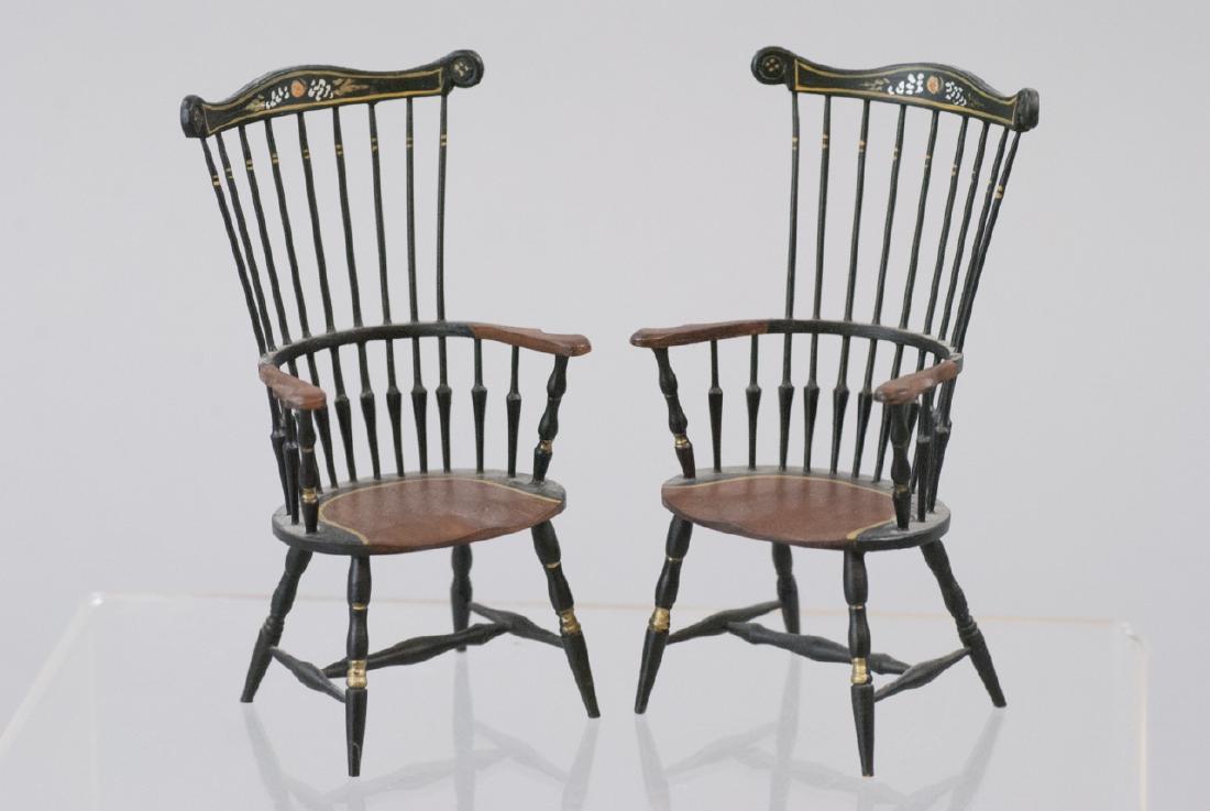 Pair Artisan Handmade Dollhouse Chairs W Clinger (1 of 5)