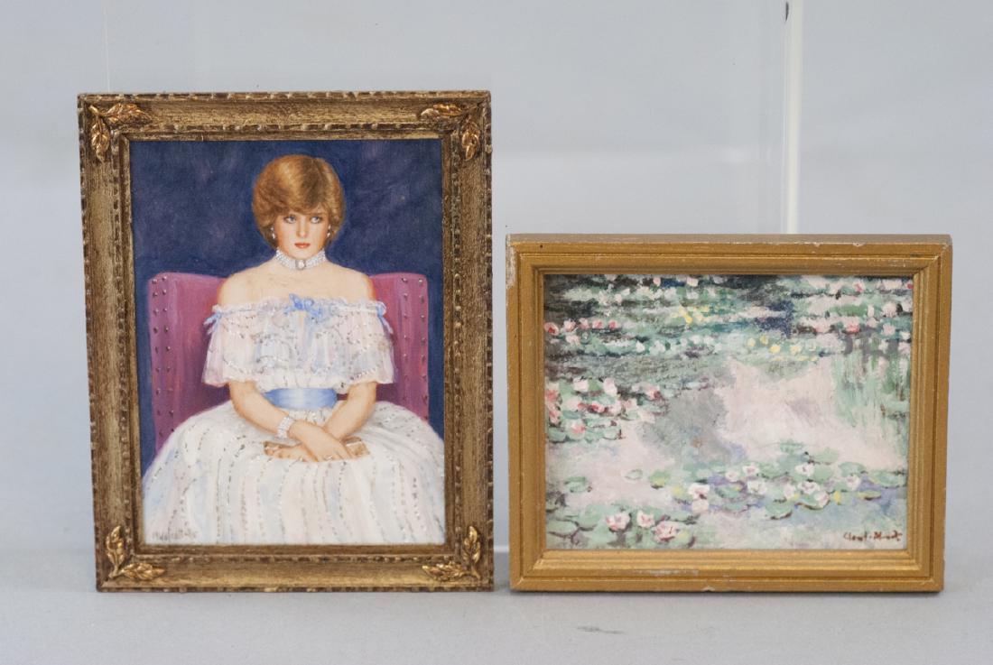 Two Dollhouse Artisan Oil Paintings Both Signed (1 of 7)