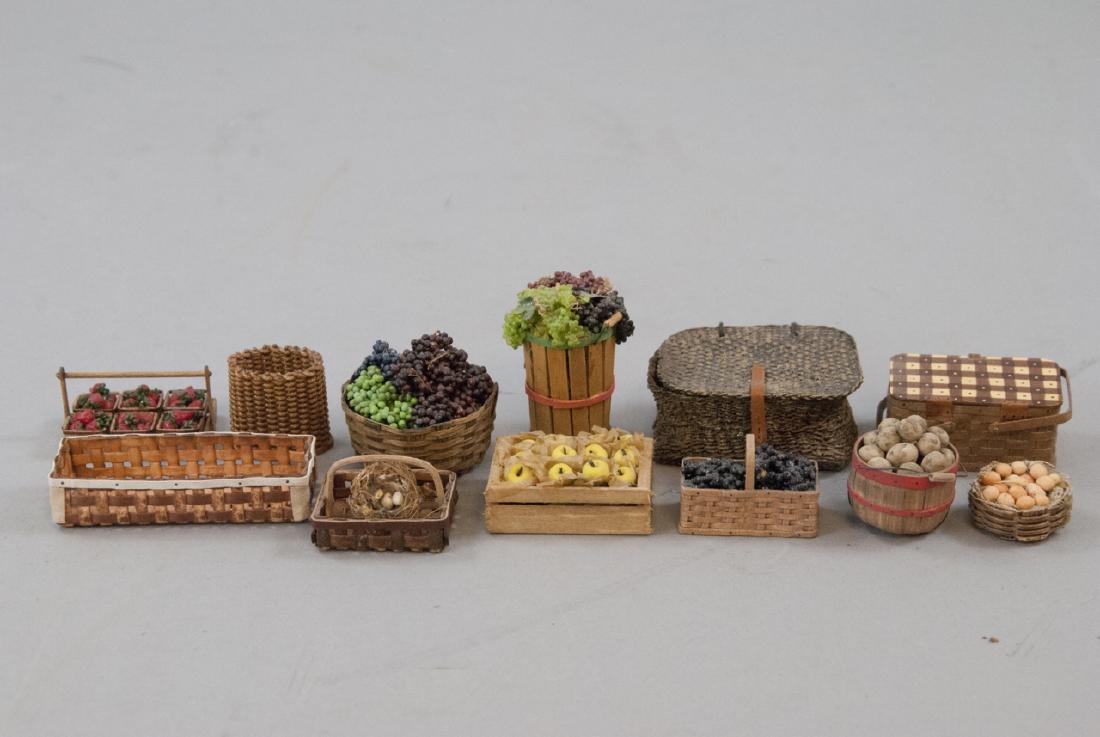 Dollhouse Miniature Artisan Handmade Food Baskets (1 of 12)