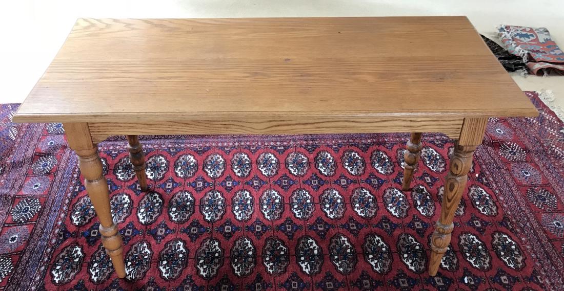 American Country Carved Oak Farm Table (1 of 3)