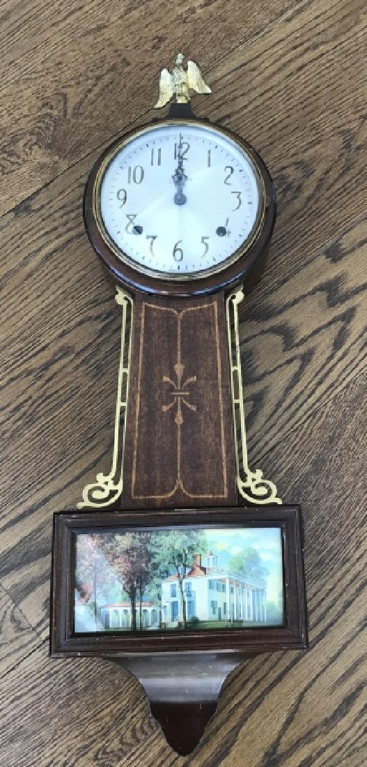 Vintage Banjo Wall Clock w Mount Vernon Scene (1 of 3)
