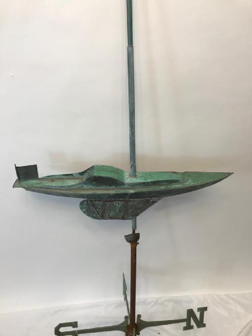 Copper Roof Top  Weather Vane Sail Boat Hull (1 of 5)