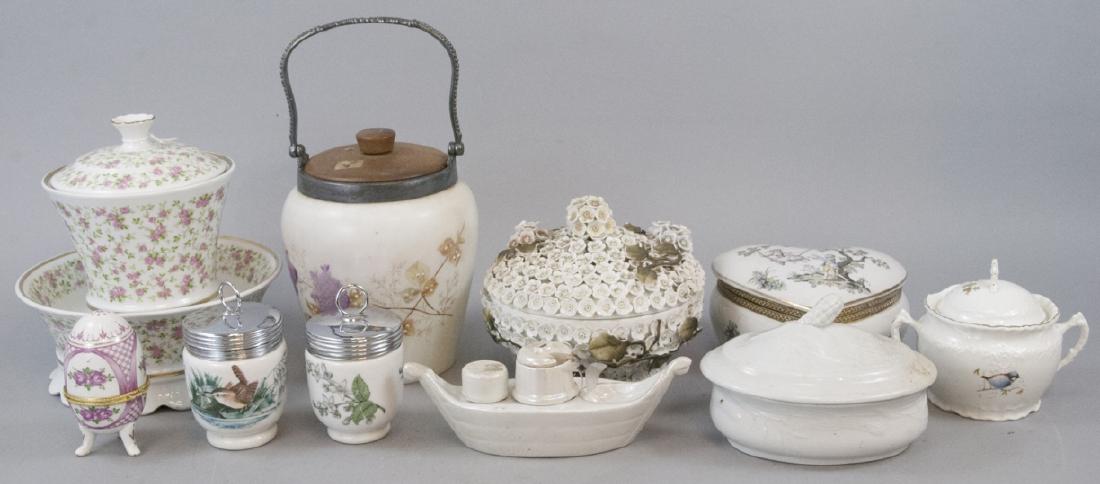 Box Lot of Vintage Covered Porcelain Pieces (1 of 5)
