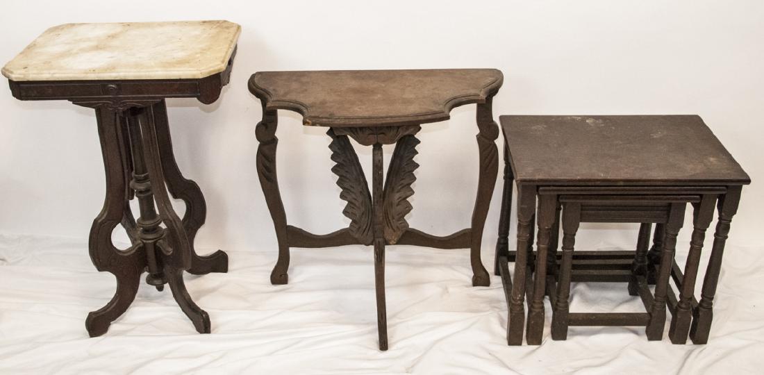 Antique Eastlake Parlor, Swan Motif Side Tables (1 of 3)