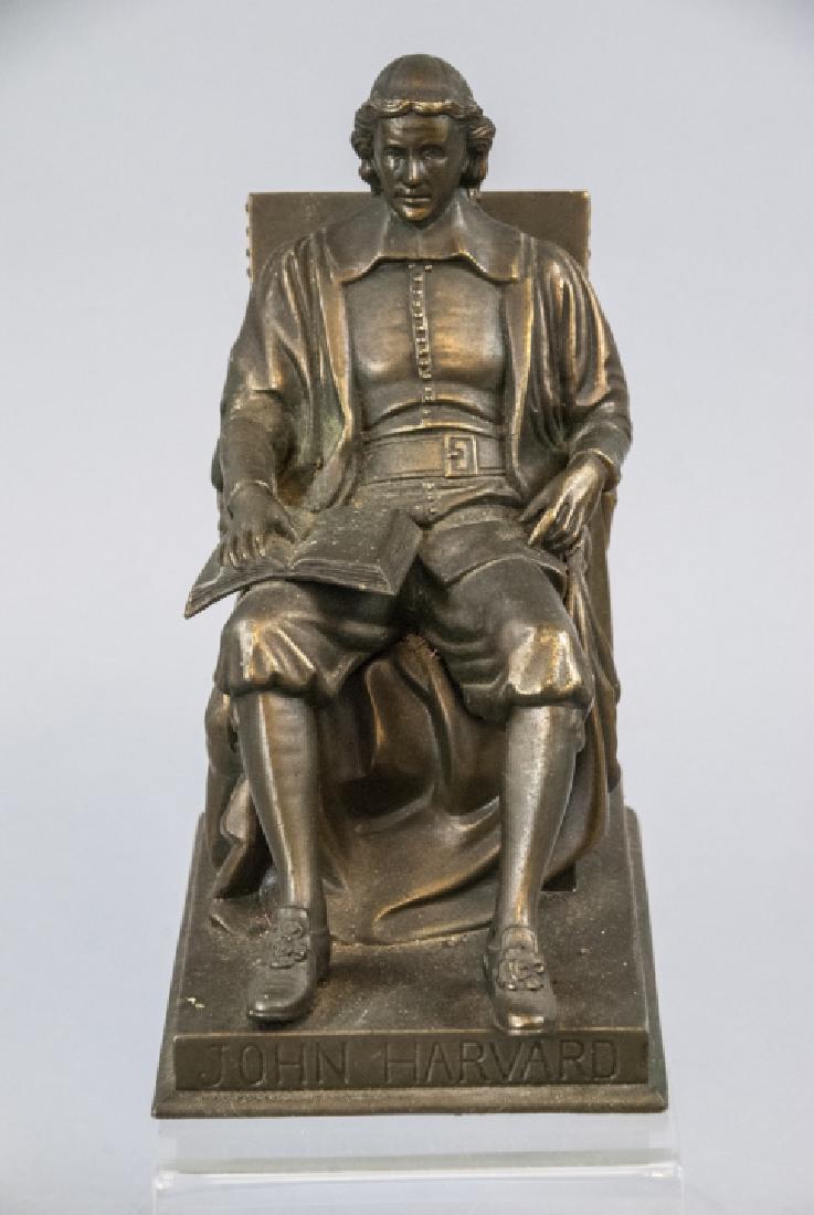 Antique Bronze John Harvard Bookend (1 of 5)