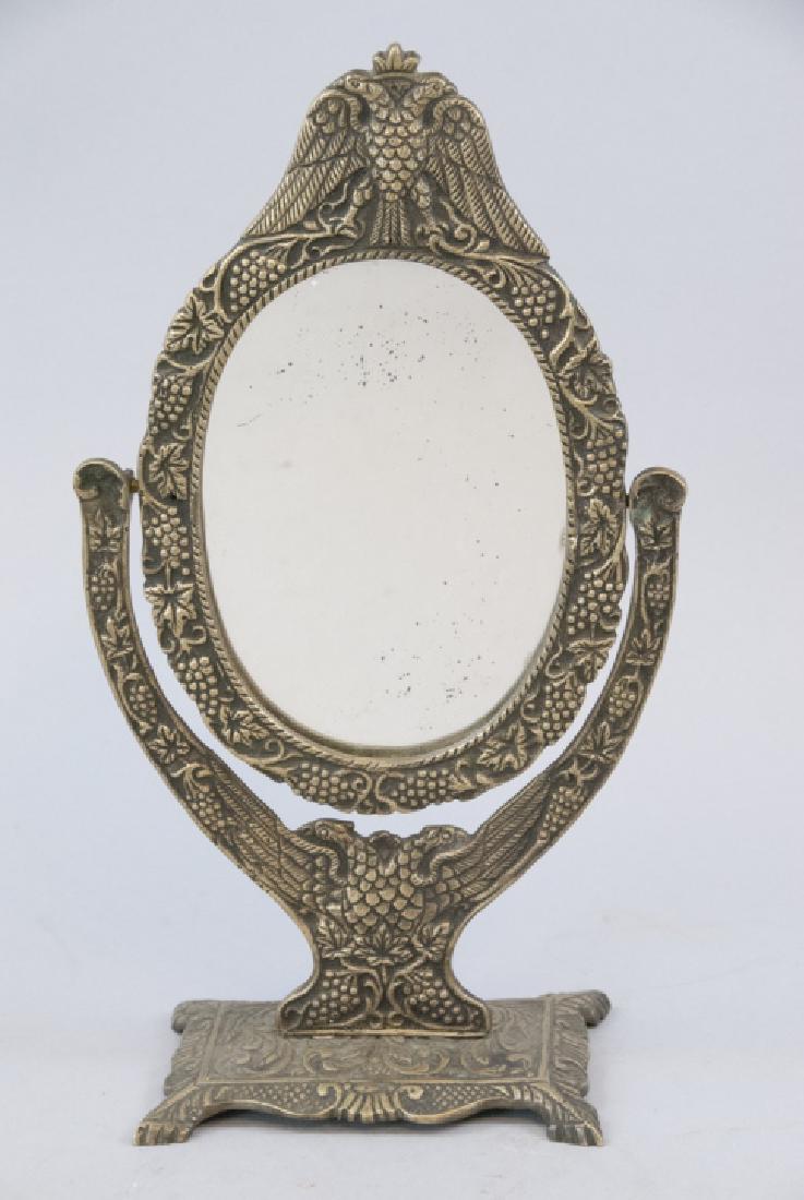 Vintage Solid Brass Double Headed Eagle Mirror (1 of 4)