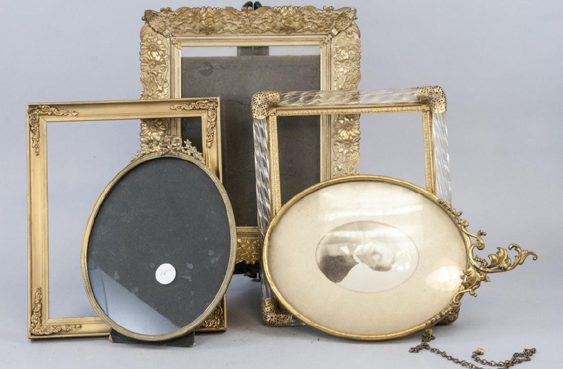 Four Antique Ornate Gilt Bronze Picture Frames (1 of 7)